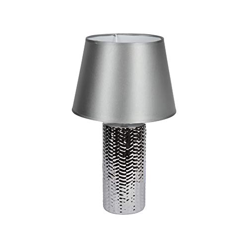 Homea 6LCE128AG Lampe, Keramik, 40 W, Silber, Durchmesser 28 x 48 cm von HOMEA