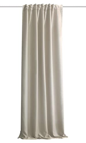 HOMEbasics | Akustikvorhang Uni | ACUSTICO | Lärm-, Hitze-, Kälte- und Zugluft-Schutz + abdunkelnd | Natur | 160 x 135 cm von HOMEbasics