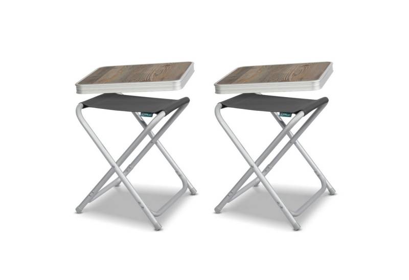 HOMECALL Campinghocker Klapphocker mit MDF Tisch aus Aluminium Leichter kleiner Aussenstuhl (2 St), für Camping, Angeln, Picknick, Reisen und Wandern von HOMECALL