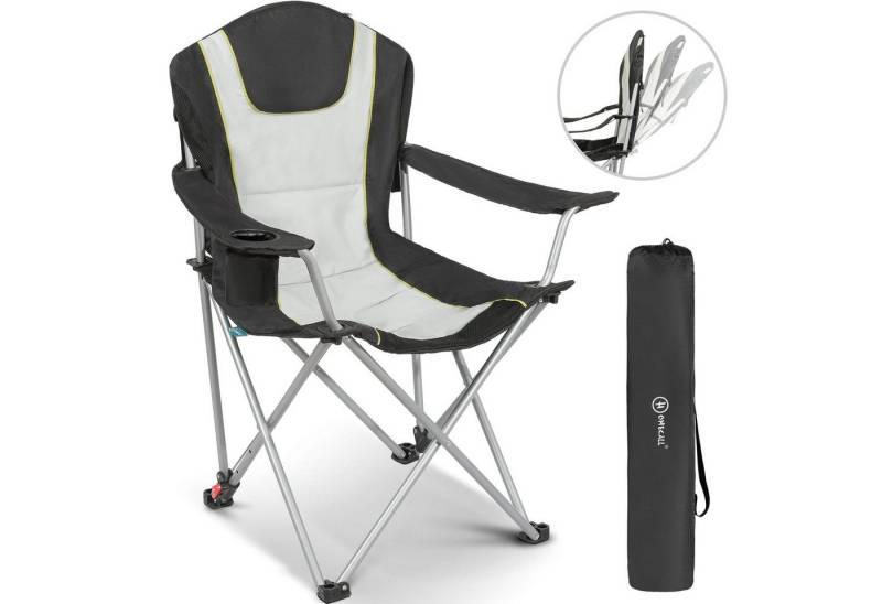 HOMECALL Campingstuhl Anglerstuhl Flatsessel Klappbar Liegestuhl (Getränkehalter, Gepolstert, bis 150KG, 1 St), 3 fach Verstellbare Rückenlehne von HOMECALL