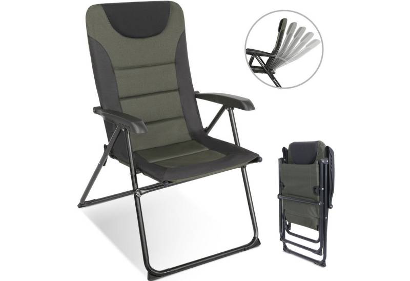 HOMECALL Campingstuhl Gartenstuhl Anglerstuhl Faltsessel Klappstuhl für Wohnwagen Outdoors (1 St), 5 fach Verstellbarer Rückenlehne, Hochlehner, Gepolsterter, bis 150kg von HOMECALL