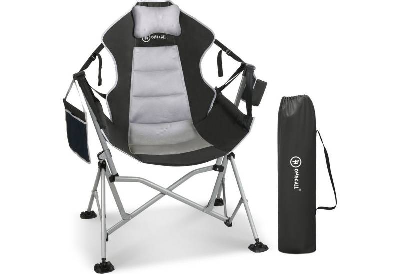 HOMECALL Campingstuhl Stühleschaukelstuhl outdoor Klappstuhl Faltbare Hängestuhl (Biz 180 KG, mit verstellbarer Rückenlehne, Lordosenstütze und Kopfstütze) von HOMECALL