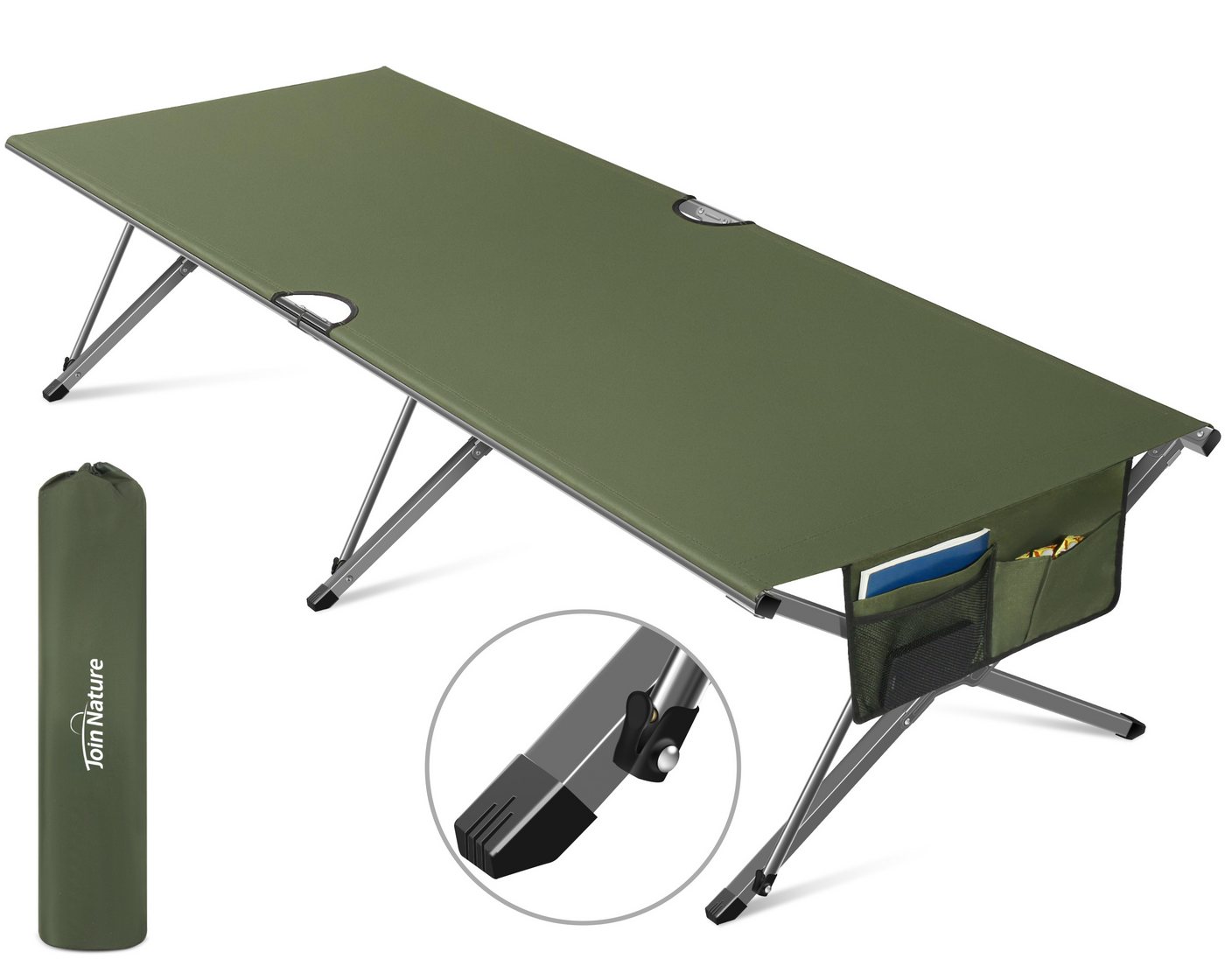 HOMECALL Feldbett Klappbar Campingbett Klappbett karpfenliege XXXL Campingliege (Leicht aufzubauende Schlafbetten für den Außenbereich, 200KG) von HOMECALL