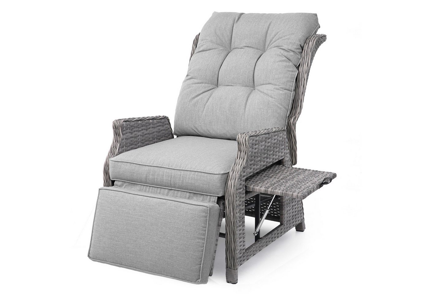 HOMECALL Rattanstuhl Rattansessel mit Liegefunktion, Gartensessel Outdoor (mit Klapptisch & Polster Ideal), für Garten und Terrasse – komfortable, COMLAX FIELD von HOMECALL