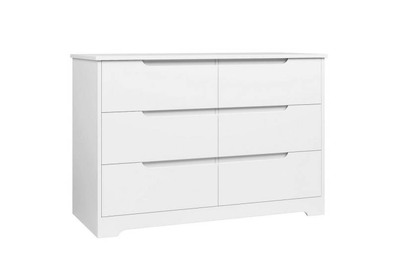 HOMECHO Kommode, Sideboard mit 6 Schubladen, Weiß Kommode für Schlafzimmer von HOMECHO