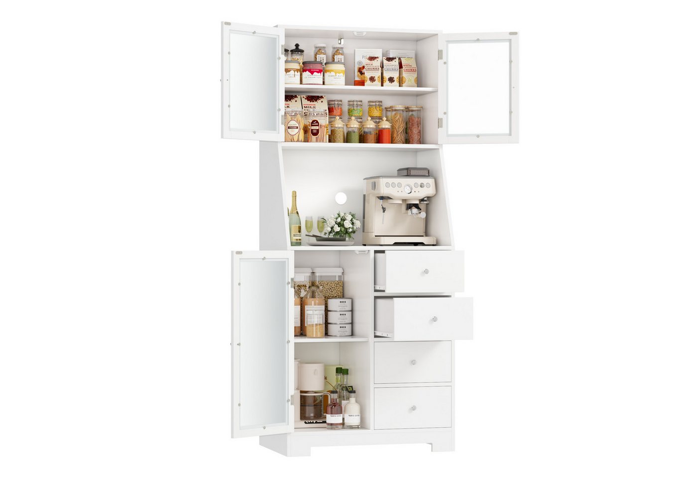 HOMECHO Küchenbuffet Küchenschrank mit Arbeitsplatte mit 3 Türen 4 Schubladen HOMECHO Küchenbuffet Küchenschrank mit Arbeitsplatte mit 3 Türen 4 Schubladen von HOMECHO