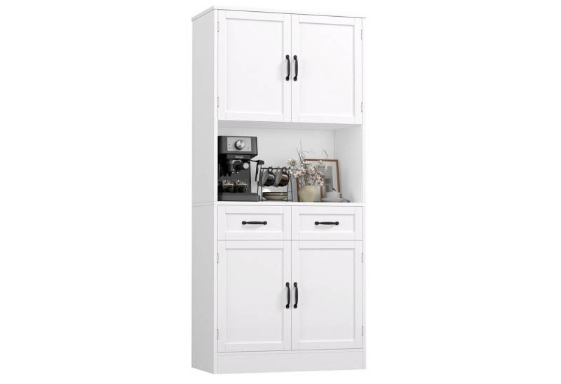HOMECHO Küchenbuffet mit Arbeitsplatte Küchenschrank 4 Türen 2 Schubladen von HOMECHO