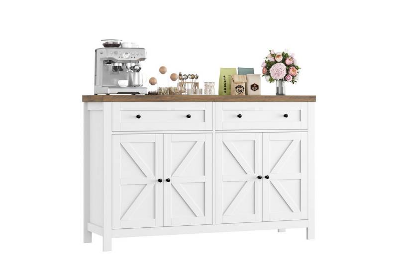 HOMECHO Buffet Küchenschrank mit Arbeitsplatte, 2 Schubladen und 4 Türen von HOMECHO