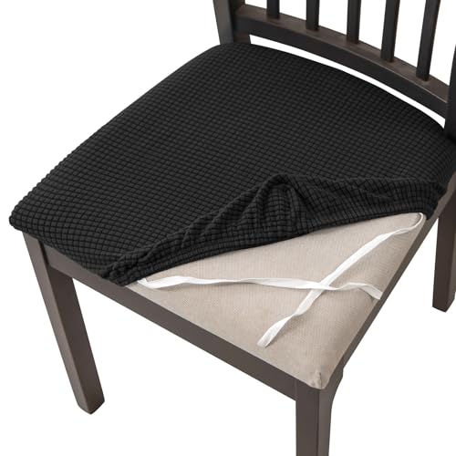 HOMECOVER Esszimmerstuhl Sitzbezüge 2er Set,Stretch Jacquard Stuhlbezug Sitzfläche Abnehmbar Waschbarer Für Esszimmer Küche Bürostühle Hotel-Schwarz-2er Set HOMECOVER Esszimmerstuhl Sitzbezüge 2er Set,Stretch Jacquard Stuhlbezug Sitzfläche Abnehmbar Waschbarer Für Esszimmer Küche Bürostühle Hotel-Schwarz-2er Set von HOMECOVER