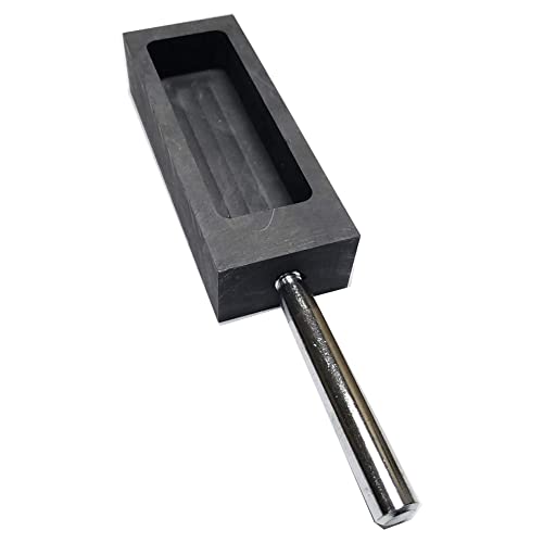 Gold Silber Graphit Barren Form Tiegel für Schmelzen, GießEn, Veredeln mit Metallstange (1 Kg) von HOMEDEK