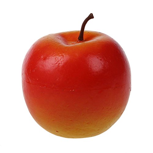 HOMEDEK 1 Stueck Dekorativer Grosser Kuenstlicher Roter Apfel Plastik Frucht Hause Party Dekor von HOMEDEK