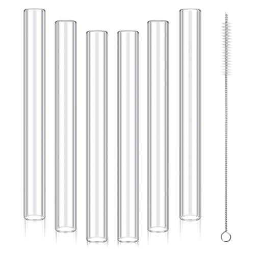 HOMEDEK 6 Stück 4 Klare Borosilikatglasröhren, 12 mm Außendurchmesser, 8 mm Innendurchmesser, 2 mm Dicke Glasblasröhren mit Reinigungsbürste, Einfache Installation von HOMEDEK