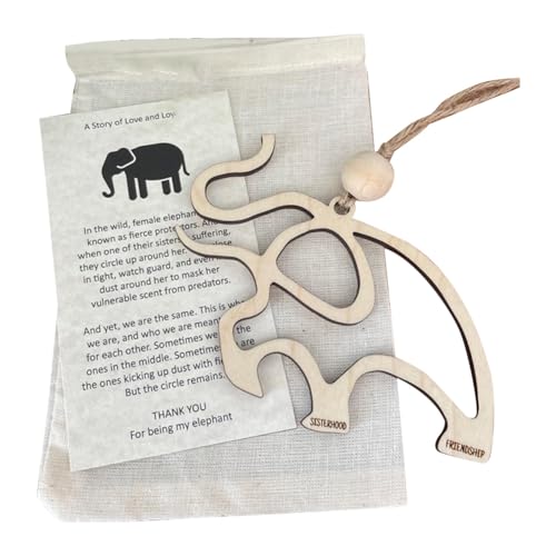 HOMEDEK Elefantenfreundschaftsornament-Set, Elefantenornament-Kit Aus mit Geschichtenkarte, Freundschaftsgeschenk-Elefantenornament für von HOMEDEK