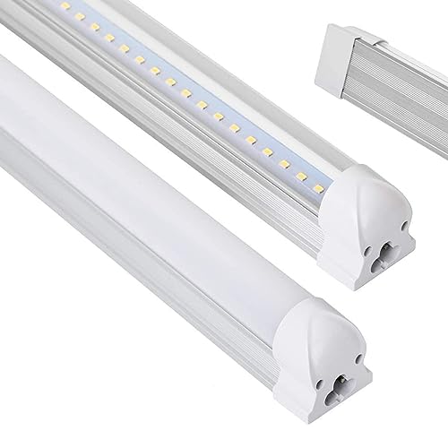 10er-Pack LED Röhre 120cm Leuchtstoffröhre komplett Set mit Fassung, 18W 1700lm 6000K Kaltweiß, LED Deckenleuchte erweiterbar, Led Lichtleiste Unterbauleuchte, Röhrenlampe, Transparente Abdeckung von HOMEDEMO