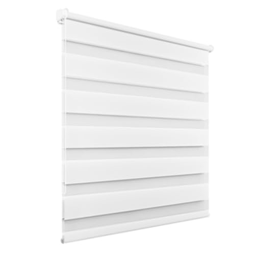 HOMEDEMO Doppelrollo Klemmfix ohne Bohren & mit Bohren, Rollos für Fenster und Tür, (Weiss, 95x180cm) Duo Rollo Klemmrollo lichtdurchlässig, Fensterrollo Sichtschutz von HOMEDEMO