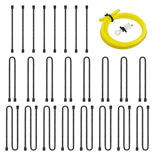 HOMEE Silikon-Kabelbinder, wiederverwendbar, schwarz, biegbar, für Kabel, Kabelbinder zum Bündeln und Halten (15,2 cm, 30,5 cm, 45,7 cm), 24 Stück von HOMEE