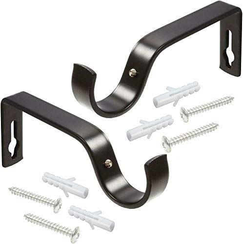 HomeElabador®Tringle-à-Rideau-Stütze, Tuyau-Stütze, robuste Vorhang-Häkelnadel, robuste Rideau-Stütze aus metallischem Metall 19 mm (Häkeln in Schwarz) von HomeElabador