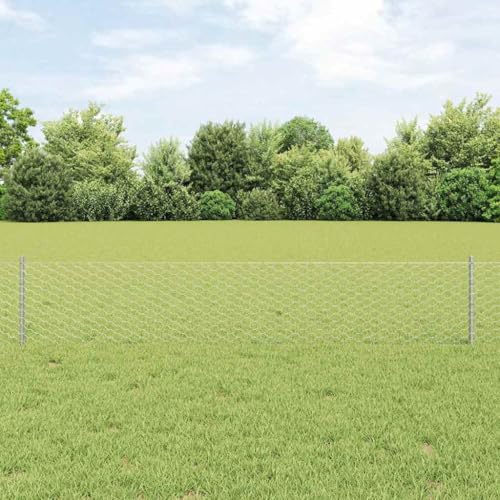 Anpassbares Zaunsystem aus robustem Stahl 0,4 x 25 m in Silber ideal fuer individuelle Aussenanlagen von HOMEELIKE