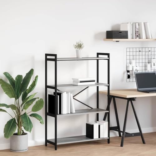 B¨¹cherregal Modern Grau Sonoma 80 x 30 x 118 cm Holzwerkstoff Mit Stahlelementen B¨¹cherregal Modern Grau Sonoma 80 x 30 x 118 cm Holzwerkstoff Mit Stahlelementen von HOMEELIKE