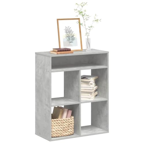 B¨¹cherregal aus Holzwerkstoff in Betongrau 66x31x80 cm Ideal f¨¹r Wohnzimmer und B¨¹ro von HOMEELIKE