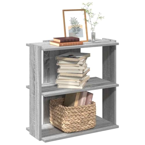B¨¹cherregal mit 3 Ebenen 60x30x60 cm Grau Sonoma Holzwerkstoff Ideal f¨¹r B¨¹Cher & Dekoration von HOMEELIKE