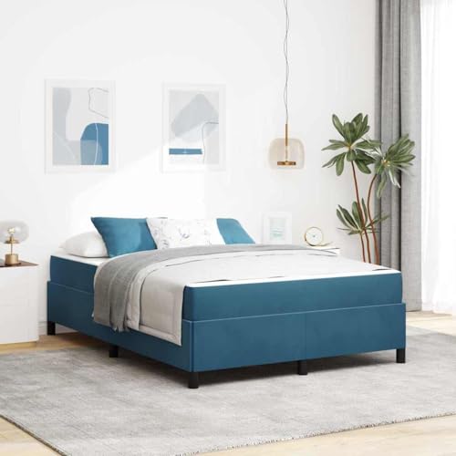 Bett Mit Matratze 140x200 cm Dunkelblau Weiss Hochdichte Schaumstoffmatratze Weiches Samtgestell Modern Elegantes Design Innenbereich Bett Mit Matratze 140x200 cm Dunkelblau Weiss Hochdichte Schaumstoffmatratze Weiches Samtgestell Modern Elegantes Design Innenbereich von HOMEELIKE