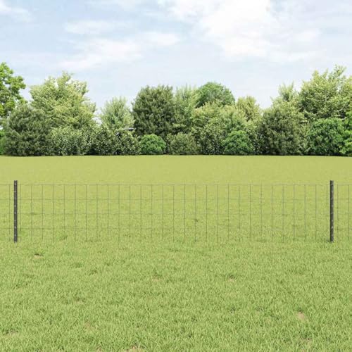 Gartenzaun aus Stahl 0.4 x 25 m in Grau fuer Terrasse und Aussenbereich von HOMEELIKE