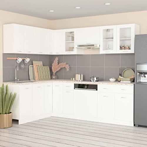 HOMEELIKE 11-TLG. K¨¹chenzeile Lyon Wei? Holzwerkstoff von HOMEELIKE