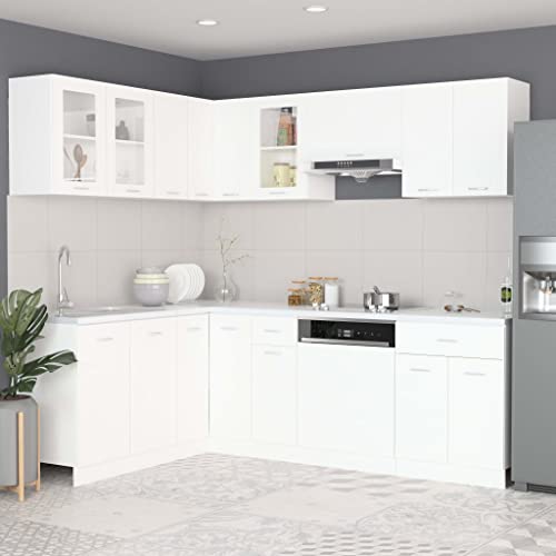 HOMEELIKE 11-TLG. K¨¹chenzeile Lyon Wei? Holzwerkstoff von HOMEELIKE