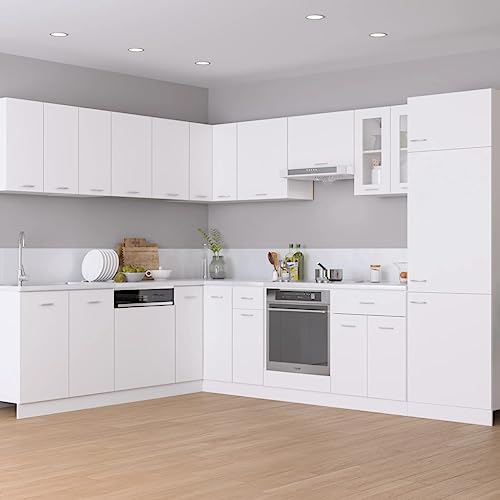 HOMEELIKE 14-TLG. K¨¹chenzeile Lyon Wei? Holzwerkstoff von HOMEELIKE