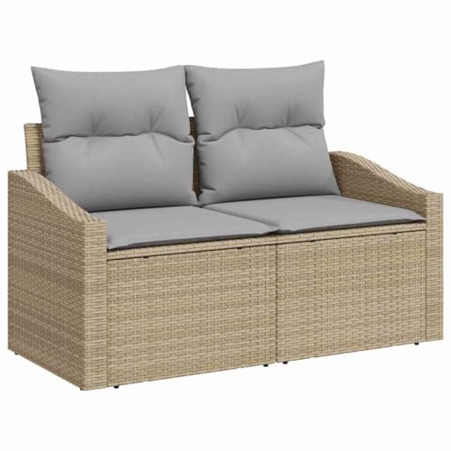 HOMEELIKE 2-Sitzer Gartensofa mit Kissen in Beige aus Poly Rattan HOMEELIKE 2-Sitzer Gartensofa mit Kissen in Beige aus Poly Rattan von HOMEELIKE