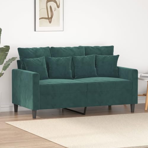 HOMEELIKE 2-Sitzer-Sofa Dunkelgr¨¹n 120 cm Samt von HOMEELIKE