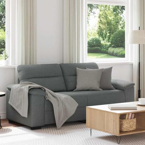 HOMEELIKE 2-Sitzer-Sofa Dunkelgrau 140 cm Stoff von HOMEELIKE