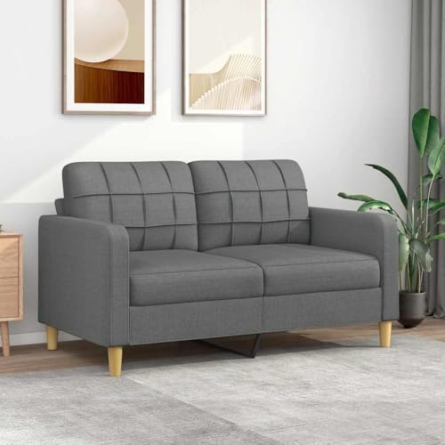 HOMEELIKE 2-Sitzer-Sofa Dunkelgrau 140 cm Stoff von HOMEELIKE