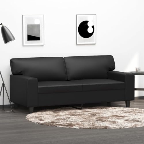 HOMEELIKE 2-Sitzer-Sofa Schwarz 140 cm Kunstleder HOMEELIKE 2-Sitzer-Sofa Schwarz 140 cm Kunstleder von HOMEELIKE