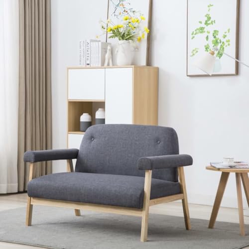 HOMEELIKE 2-Sitzer-Sofa Stoff Dunkelgrau von HOMEELIKE
