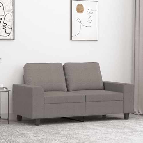 HOMEELIKE Modernes 2-Sitzer-Sofa Taupe 120 cm Stoff Bezug Atmungsaktiv Robustes Metallgestell Bequeme Polsterung von HOMEELIKE