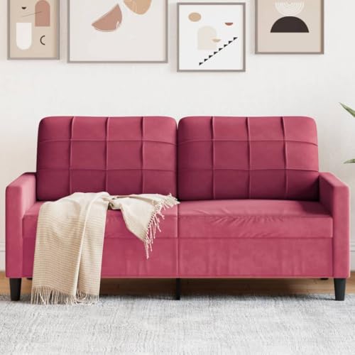 HOMEELIKE 2-Sitzer-Sofa Weinrot 140 cm Samt von HOMEELIKE