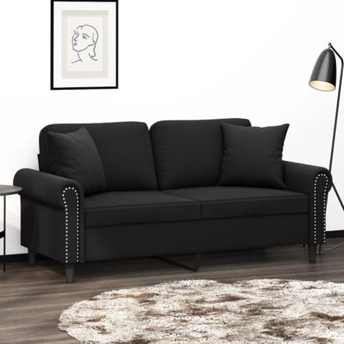 HOMEELIKE 2-Sitzer-Sofa mit Zierkissen Schwarz 140 cm Samt HOMEELIKE 2-Sitzer-Sofa mit Zierkissen Schwarz 140 cm Samt von HOMEELIKE