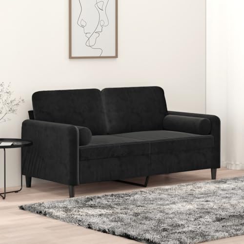 HOMEELIKE 2-Sitzer-Sofa mit Zierkissen Schwarz 140 cm Samt HOMEELIKE 2-Sitzer-Sofa mit Zierkissen Schwarz 140 cm Samt von HOMEELIKE