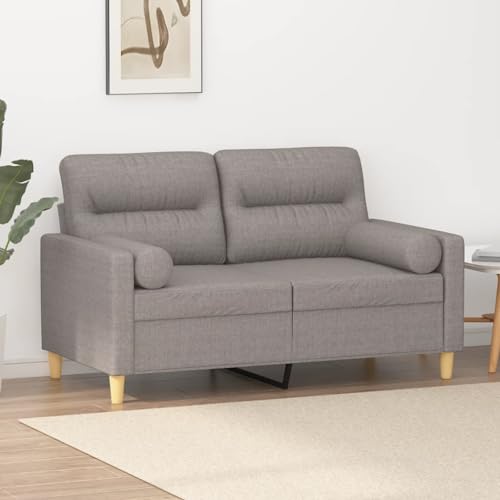HOMEELIKE 2-Sitzer-Sofa mit Zierkissen Taupe 120 cm Stoff von HOMEELIKE