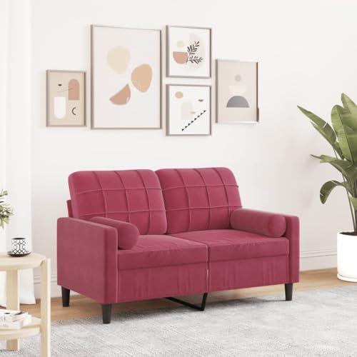 HOMEELIKE 2-Sitzer-Sofa mit Zierkissen Weinrot 120 cm Samt HOMEELIKE 2-Sitzer-Sofa mit Zierkissen Weinrot 120 cm Samt von HOMEELIKE