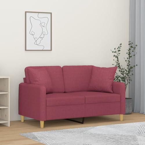 HOMEELIKE Weinrot 2-Sitzer-Sofa 120 cm: Dick gepolsterte Sitzflaeche, atmungsaktiver Stoff, Fuer gemuetliche Stunden HOMEELIKE Weinrot 2-Sitzer-Sofa 120 cm: Dick gepolsterte Sitzflaeche, atmungsaktiver Stoff, Fuer gemuetliche Stunden von HOMEELIKE