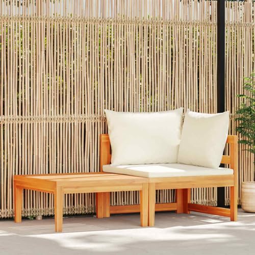 HOMEELIKE 2-TLG. Garten-Lounge-Set mit Kissen Cremeweiss Akazienholz HOMEELIKE 2-TLG. Garten-Lounge-Set mit Kissen Cremeweiss Akazienholz von HOMEELIKE