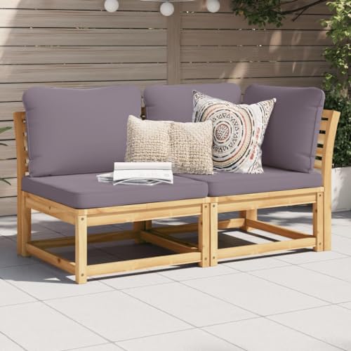 HOMEELIKE 2-TLG. Garten-Lounge-Set mit Kissen Massivholz Akazie von HOMEELIKE