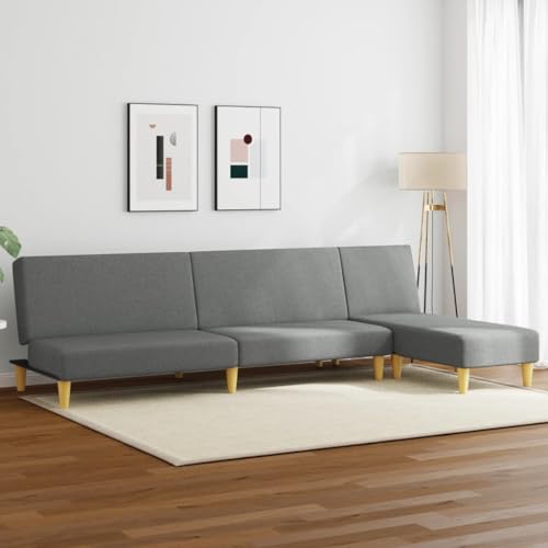 HOMEELIKE 2-TLG. Sofagarnitur Dunkelgrau Stoff von HOMEELIKE
