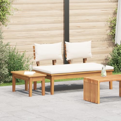 HOMEELIKE 2-teiliges Gartenbank-Set aus massivem Teakholz von HOMEELIKE