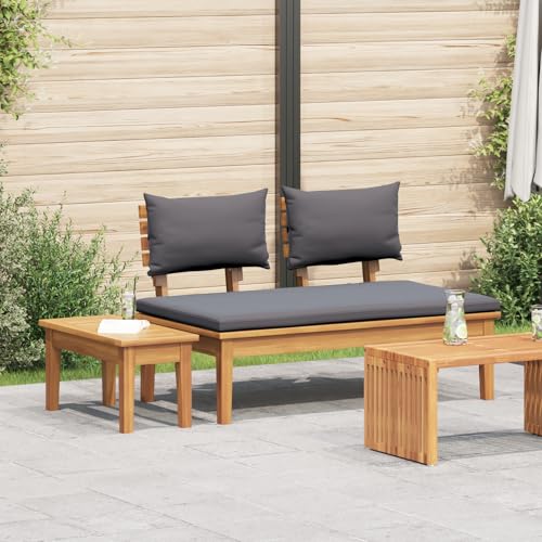 HOMEELIKE 2-teiliges Gartenbank-Set aus solidem Teakholz von HOMEELIKE