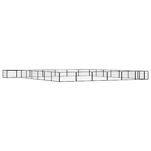 HOMEELIKE 28-TLG. Hundelaufstall Schwarz 100x50cm Stahl Pulverbeschichtet von HOMEELIKE