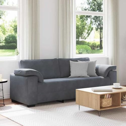 HOMEELIKE 3-Sitzer-Sofa Dunkelgrau 178 cm Samt von HOMEELIKE